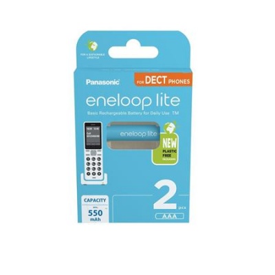 Tölthető elem, AAA mikro, 2x550 mAh Ni-MH, PANASONIC "Eneloop Lite"