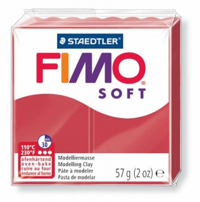 Gyurma, 57 g, égethető, FIMO "Soft", meggy piros